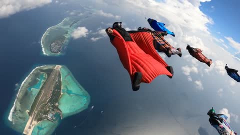 Wingsuit Flying over the Maldives Islands-14