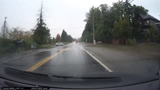 Near Miss With Slow-Crossing Car