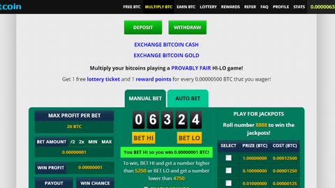 Bitcoin for free, a simple game