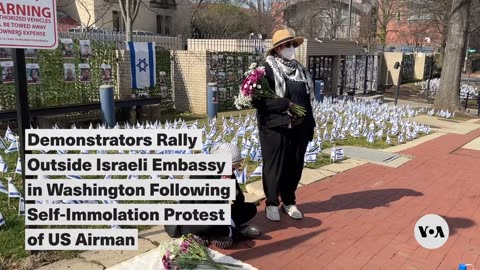 Demonstrators Rally Outside Israeli Embassy