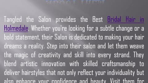 One of the Best Hair Stylist in Holmedale