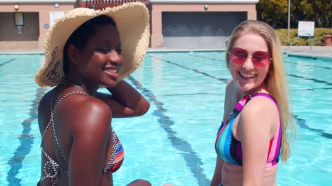 chilling in swimming pool