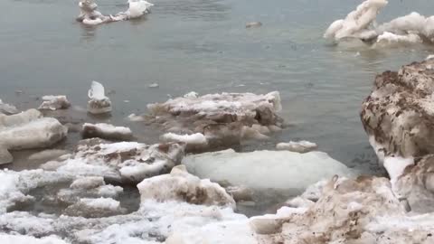 Ice Floating on Lake Huron