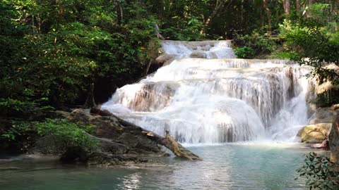 Waterfall and butterflies