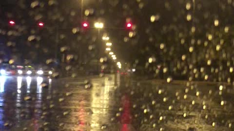 Raining Dubai late night