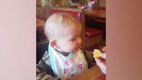 Cute babies react to lemon, viral video!!!