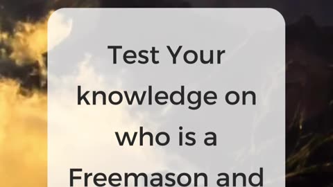 Who is a Freemason Quiz - Part 3