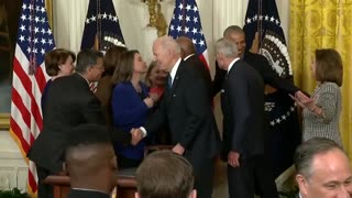 Pelosi Kisses Biden And Shakes Hands With Obama RIGHT Before Testing Positive