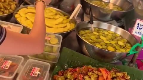 Street food from Thailand called Fresh shrimp salad