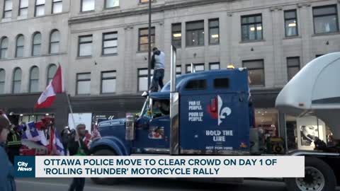 Rolling Thunder motorcycle and trucker protests begin in Ottawa