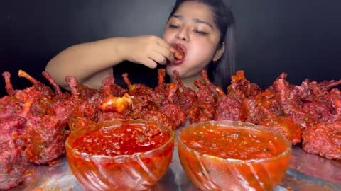 EXTREMELY SPICY CHICKEN LOLLIPOP EATING CHALLENGE 🥵 SPICY CHICKEN LOLLIPOP EATING CHALLENGE_MUKBANG