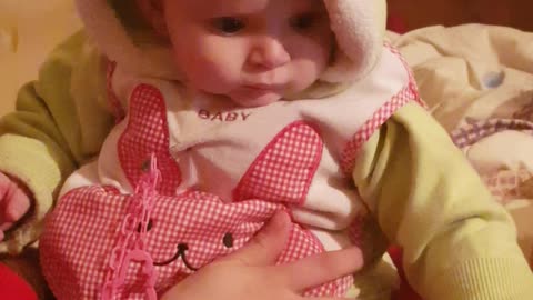 Cute baby girl and her laughing amazing
