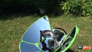 FRYING an egg with a portable PARABOLIC Solar Dish
