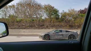 Not Yet Released Corvette Darts Down Highway