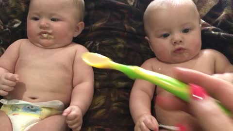 Adorable Twins Are Not Making Meal Time Easy