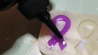 BONUS - Domestic Violence Awareness Ribbons with Purple UV Resin