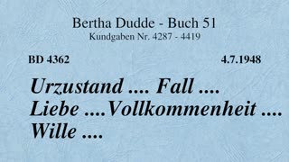 BD 4362 - URZUSTAND .... FALL .... LIEBE .... VOLLKOMMENHEIT .... WILLE ....