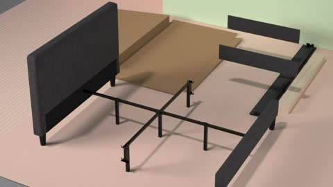 Zinus Dachelle Upholstered Platform Bed Frame / Mattress