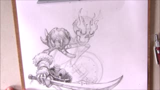 How to Draw a Skeleton Warrior - Fantasy Art