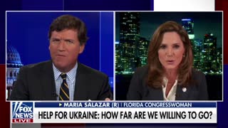 Tucker Carlson and Rep Maria Salazar argue over her demand that Biden enact a no-fly zone over Ukraine