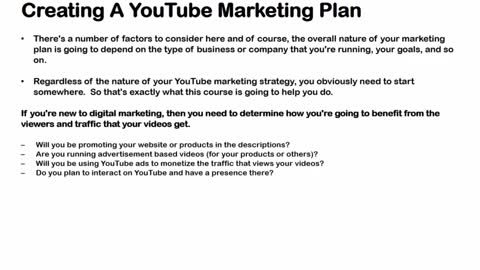 Creating a youtube marketing plan