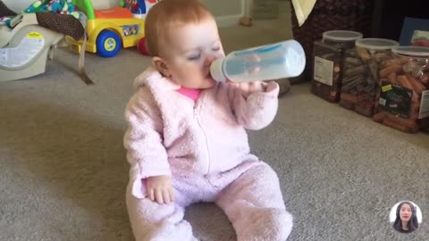 Most funniest drink fail moment of babies 😅🤣 You can't stop laughing 😂