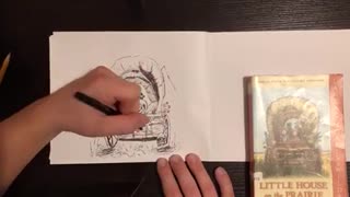 TIME-LAPSE! Little House on the Prairie pen-sketch