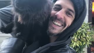 black cat and hooman