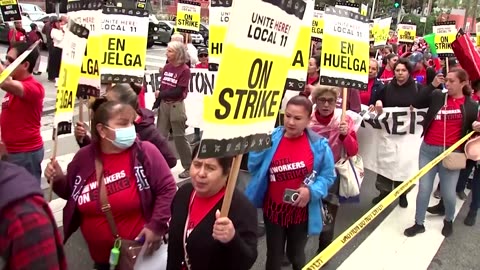 Thousands of LA hotel workers demand higher wages