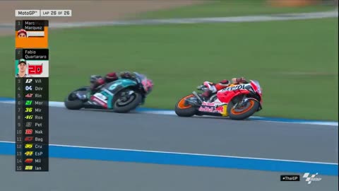 The Champ vs the rookie, their last 2 laps of the 2019 #ThaiGP!