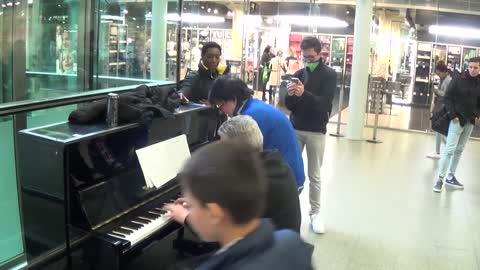 Guy In Blue Creeped Up To The Piano...Then THIS Happened!