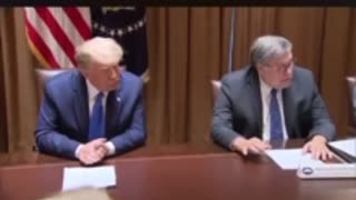 President Donald Trump and Attorney General William Barr