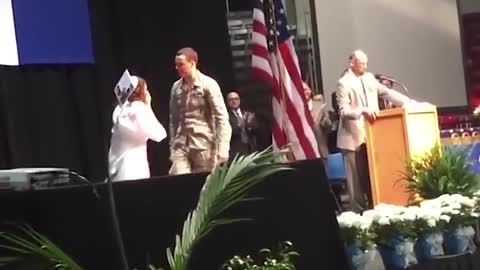 Sister in tears after her Airman brother surprises her at graduation