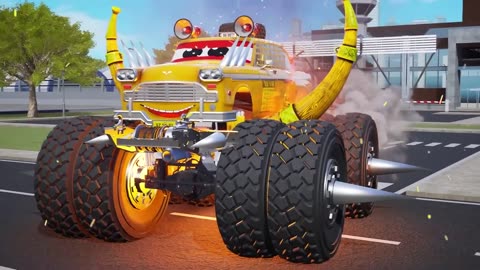 monster trucks Vs police cars|kids cartoon | cars