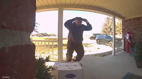 UPS Driver Dances for Home Surveillance Camera