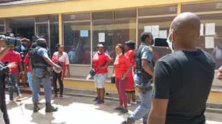 EFF clash with police at Bluff school