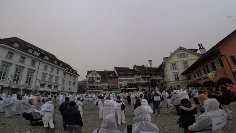 Protest Zug Switzerland 2021-02-06 Landsgemeindeplatz (uncut footage)