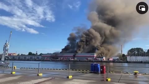 Poland A warehouse hall is on fire at the Port of Gdansk!