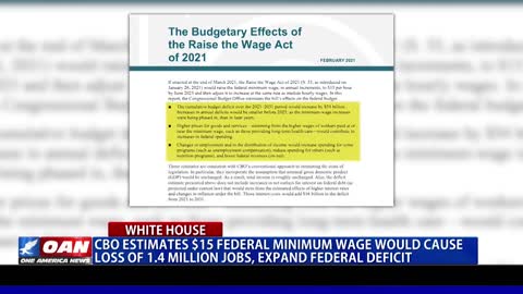 CBO estimates $15 federal minimum wage would cause loss of 1.4M jobs, expand federal deficit