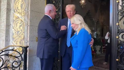 President Trump greets Prime Minister Netanyahu at Mar-a-Lago