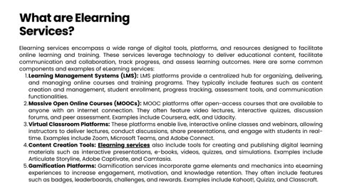 Exploring eLearning Services: Revolutionizing Education in the Digital Age