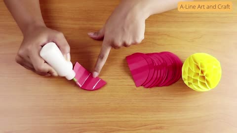 How to make paper honeycomb ball/kids crafts honeycomb ball