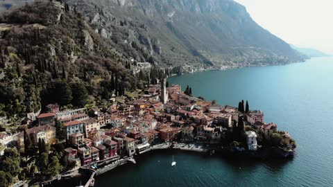 Lake Houses Hill Mountain Boat Air Alps