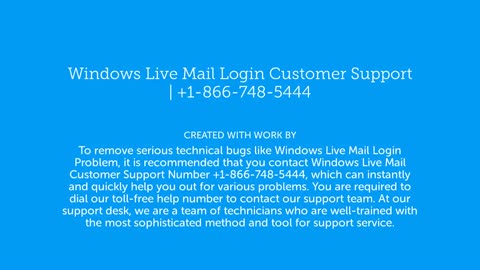 +1-866-748-5444 | Windows Live Mail Login Problems