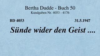 BD 4053 - SÜNDE WIDER DEN GEIST ....