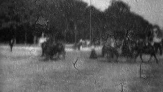 Panoramic View Of The Champs Elysees (1900 Original Black & White Film)