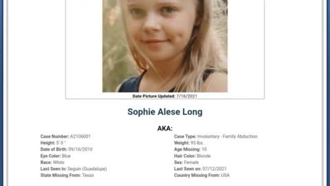 MISSING: Sophie Long missing abducted by Father Michael Long