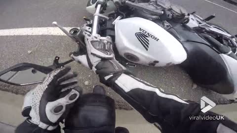 Motorcycle slip crash