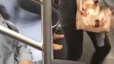 BLM-inspired: Horrific scene on NY subway of black male assaulting women