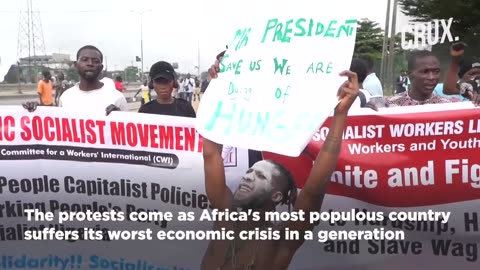 Russian Flags At Nigeria Protests, President Warns To Punish "Treasonable Offence"